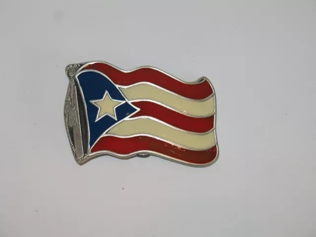 Puerto Rico Puerto Rican Waving Flag Belt Buckle