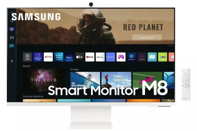 Samsung Smart Monitor M8 bianco 32'', 4K, Smart TV (Netflix ecc) casse integrate