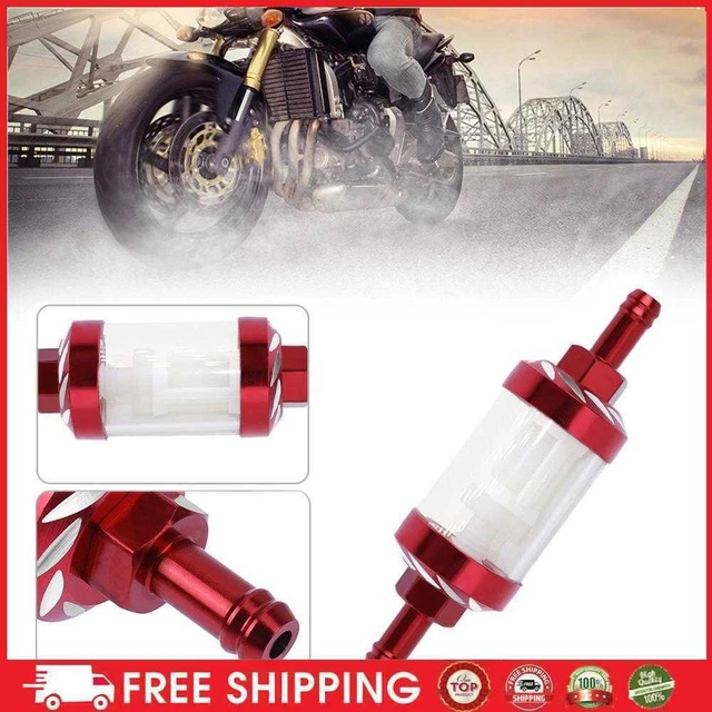8mm CNC Aluminio Aleación Aceite Calefactor Filtro de Gas para ATV Dirt Pit Bike Motocross