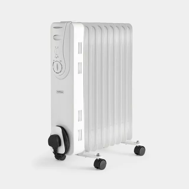 VonHaus Oil Filled Radiator 9 Fin, Oil Heater Portable Electric Free Standing