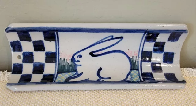 Debbie Dean Pottery Signed Art Pottery Rabbit Bunny Bread Tray Hanging