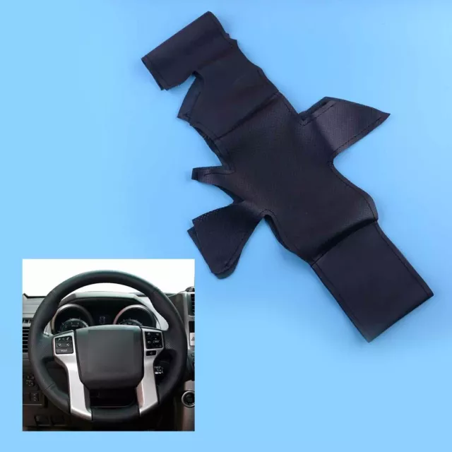 Fit For Toyota Tacoma Sequoia Black Leather Steering Wheel Cover Protector