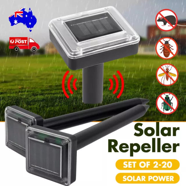 Snake Repeller Solar Powered Ultrasonic Mole Mice Pest Rodent Rat Repellent