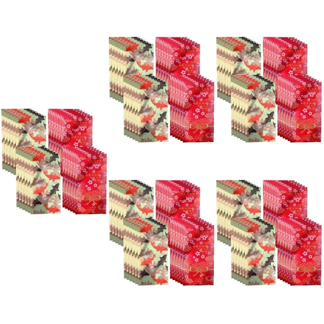 120 Pcs Japanese Red Envelope Lucky Money Bag Lai See Packet Cash Envelopes
