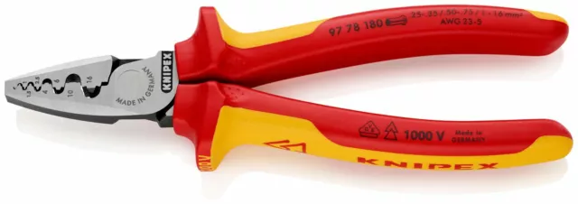 Knipex Alicates para Terminales Isol. Fundas en Dos Componentes Vde-Gepr 180