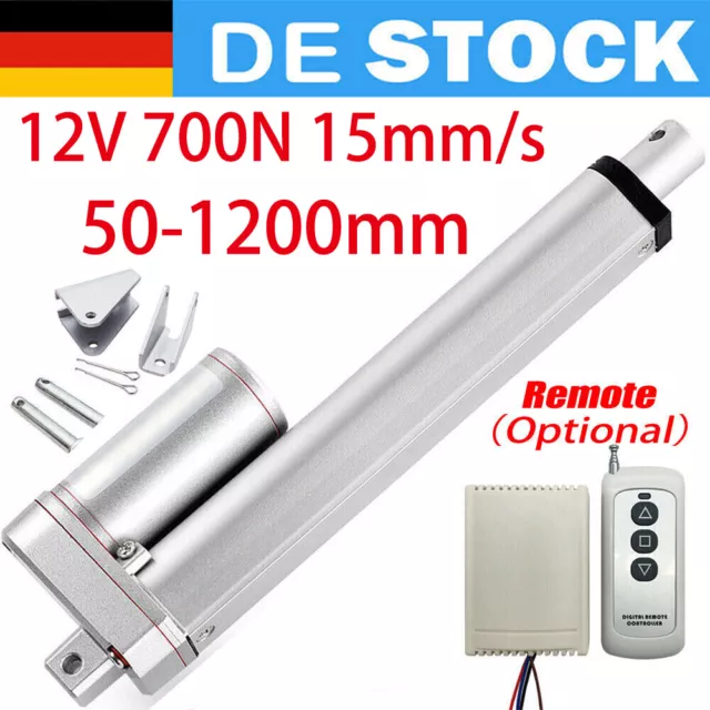 12V Linearantrieb Elektrisch Linear Actuator Motor 700N 50-1200mm Fast IP65 DE