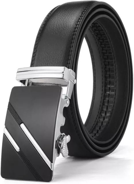 X XHtang Men's Ratchet Belt with Genuine Leather, Slide Belt for men 1 3/8 inche