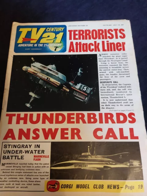 Vintage TV CENTURY 21 Comic No. 132 Thunderbirds Stingray XL5 22 JULY 1967 2067