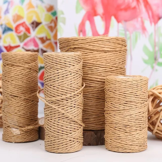 100m Natural Ribbon Paper Rope Cord String 1.5mm Twisted Crafts Gift Wrapping