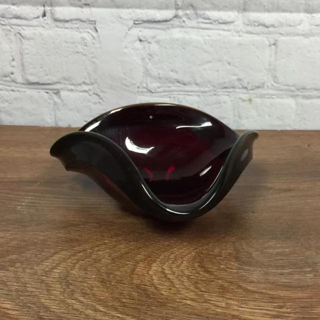 Murano Glass Ruby Red Hand Blown Glass Bowl