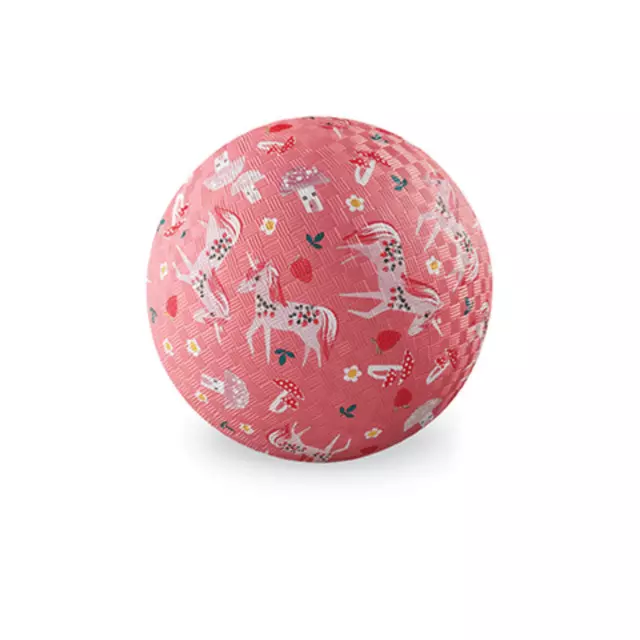 5 Inch Playground Ball - Unicorn Garden Theme in Pink by Crocodile Creek