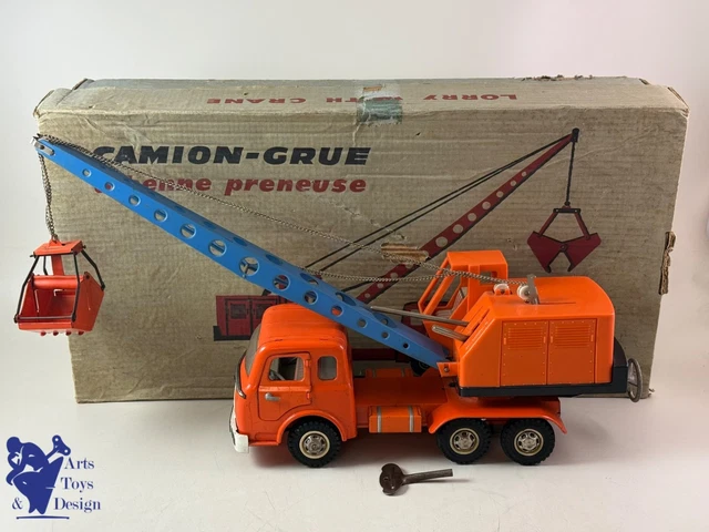 Ancien Camion Benne Gama En Tôle Et Plastique – Jouet Vintage Déco Industriel