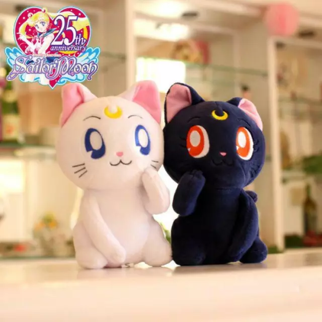 BANDAI Sailor Moon Luna Artemis Plush Doll Eternal Romance Pair Set NEW