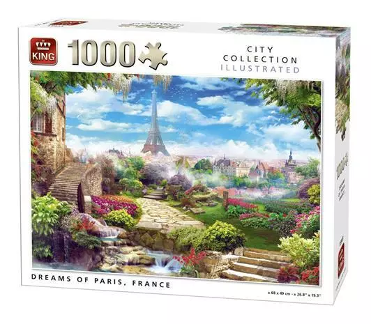 1000 Piece Jigsaw Puzzle Colour Dreams Of Paris Eiffel Tower Misty View France