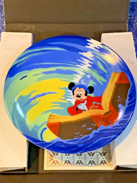 Walt Disney Fantasia Collectors Plate Mickey's Magical Whirlpool Knowles MIB COA