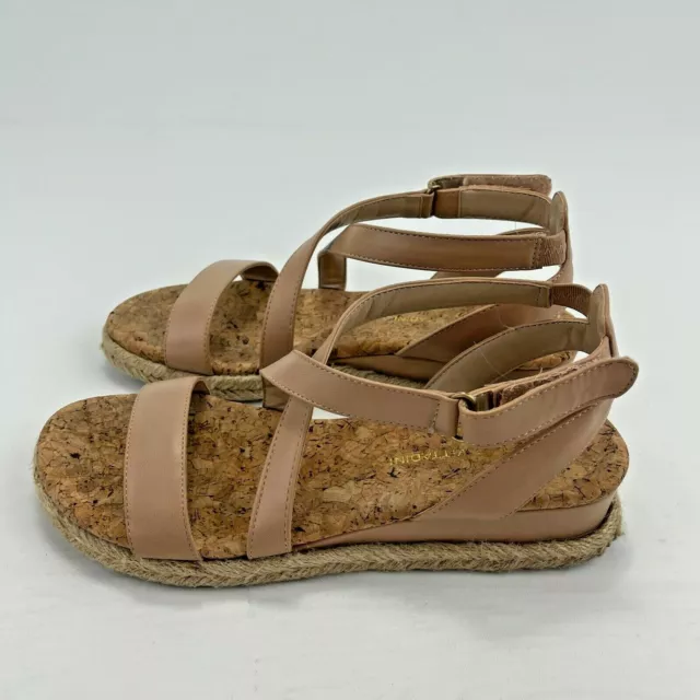 Adrienne Vittadini Sport Nude / Beige Platform Strappy Sandals w/ Cork Soles 2