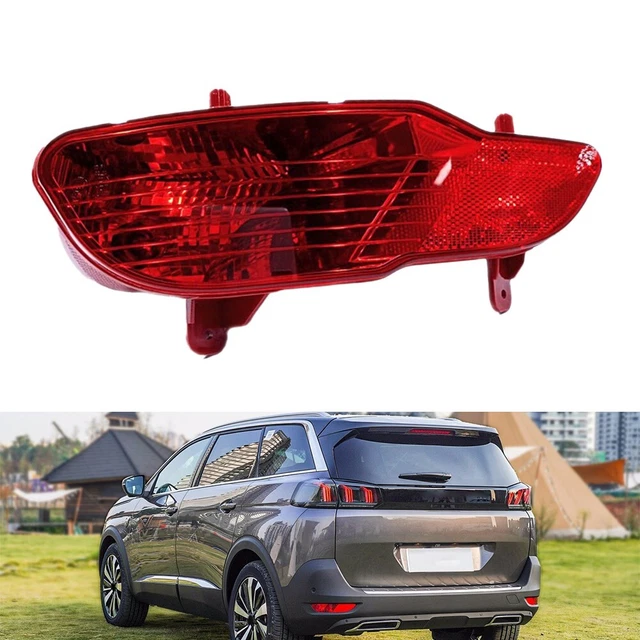 Feu Antibrouillard Arrière Pour Peugeot 3008 & 5008 (2009-2016) - Compatible D'Origine - Rouge