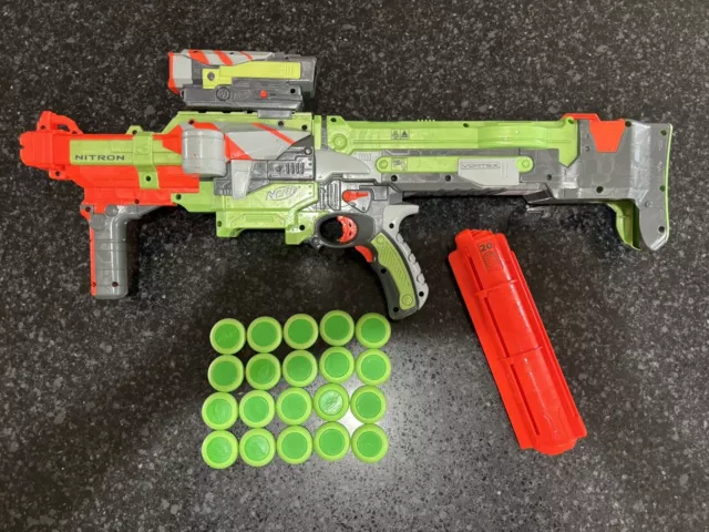 Nerf Vortex Nitron With Scope And Twenty Discs Works Great, Excellent  Condition