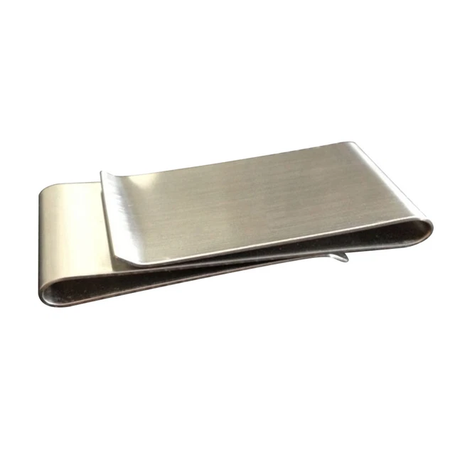 Pince à Billets En Acier Inoxydable Pour Homme - Clip Argenté 6x3x1 Cm, Pour Billets, Cartes, Chèques