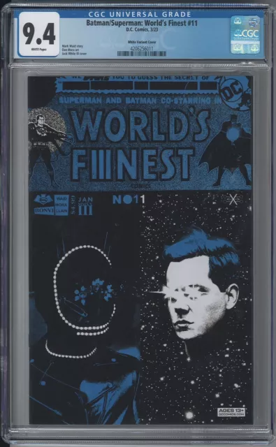 BATMAN/SUPERMAN WORLDS FINEST 11 CGC 9.4 NM Jack White Variant Stripes 🔥 HTF 🔥