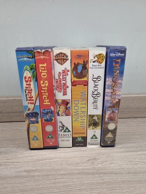 BUNDLE OF 6 Childrens Disney VHS Videos Lilo Stitch Watership Down ...