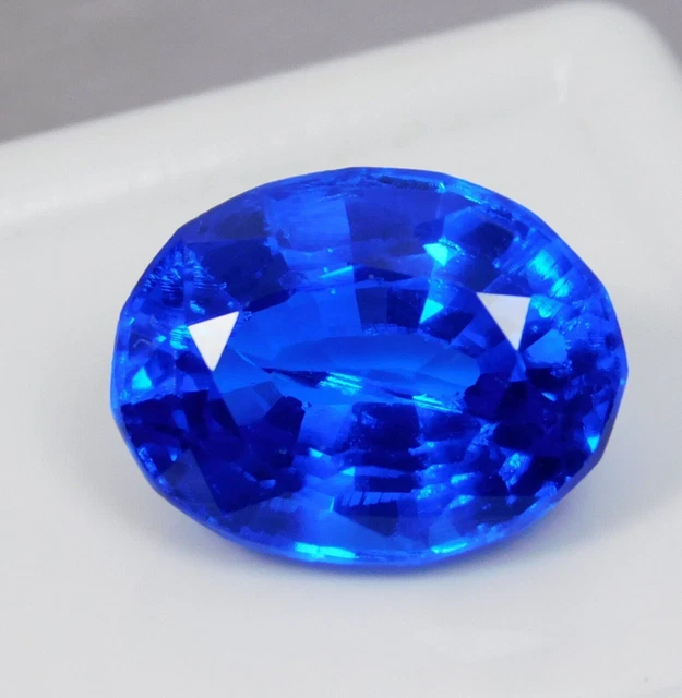 7.30 Ct Naturel Bleu Royal Ceylan Saphir Certifié Ovale Coupe Pierre...