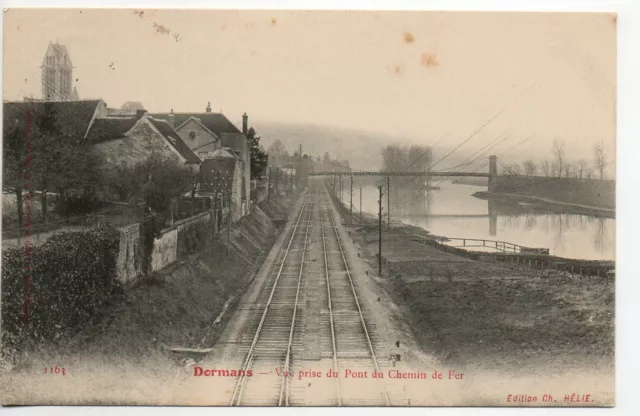 DORMANS - Marne - CPA 51 - vue prise du pont de chemin de fer 2