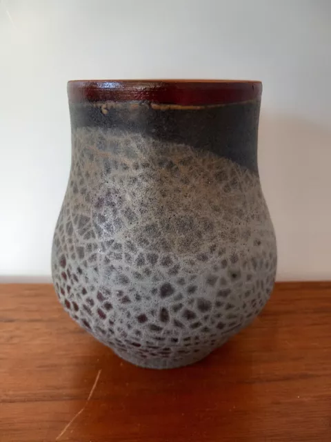 Signierte Studiokeramik Vase Keramik Keramikvase ausgefallene Glasur