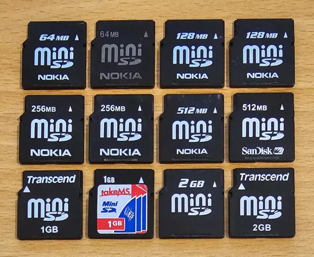 MINI SD CARD 32MB 64MB 128MB 256MB 512MB 1GB 2GB, Micro to Mini Card Adapter