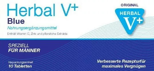 10 x ORIGINAL HERBAL V PLUS BLUE 100 Blaue Pillen für erwachsene Männer