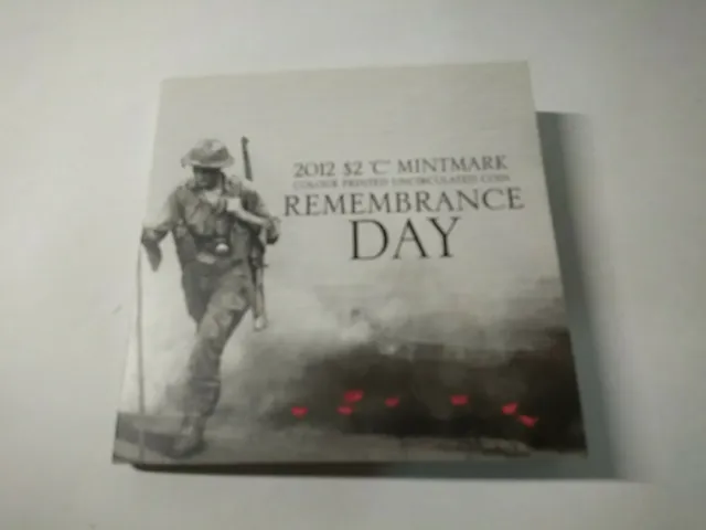 2012 Remembrance Day - Red Poppy 'C' Mintmark $2 Two Dollar Carded Coin