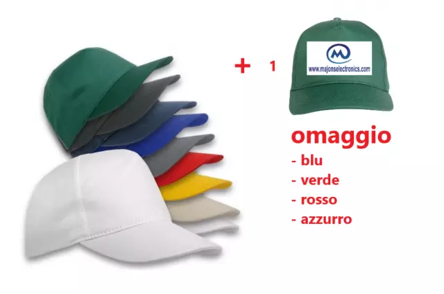 1 CAPPELLINO con VISIERA Cappello +1 omaggio potege da sole Berretto UOMO Donna