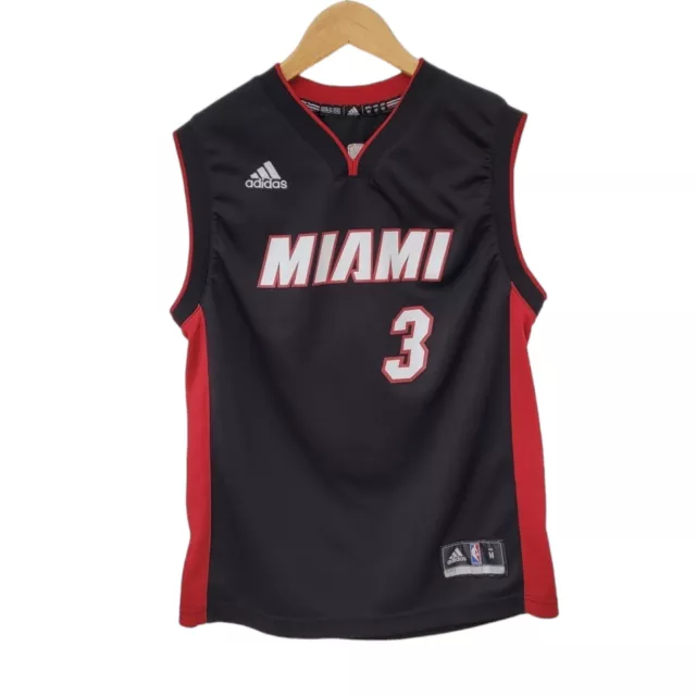 Youth Adidas Miami Heat Dwyane Wade NBA Basketball Jersey - Size M 9-10 years