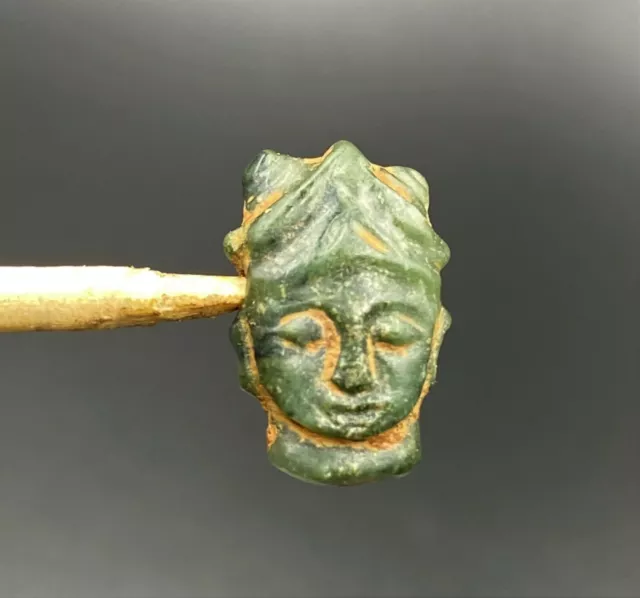 Ancient South East Asian Burmese Pagan Dynasty Antiquities Glass Amulet Old Bead