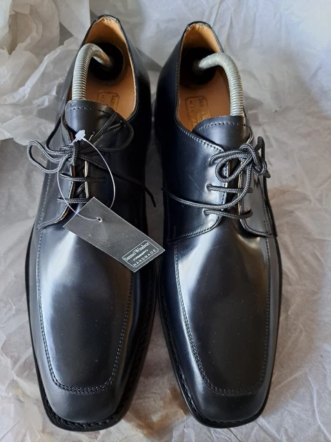 Scarpe formali smart occasion Samuel Windsor in pelle nera taglia 9 BV62 nuove con etichette + scatola