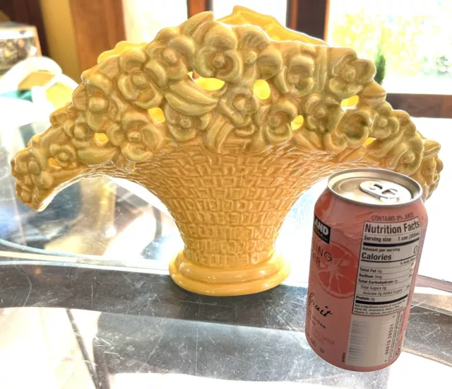 Large Mid Century Modern Royal Haeger Yellow Art Pottery vase Mod