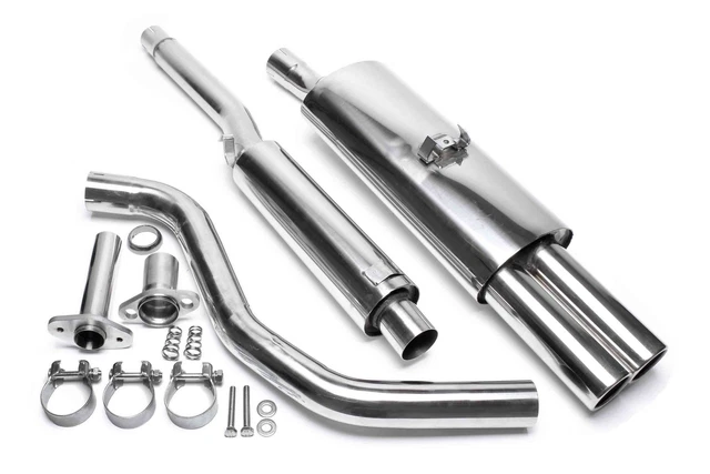 Sistema di scarico TA Technix 2x76 mm, bordato, VW Polo 86C, 86-94