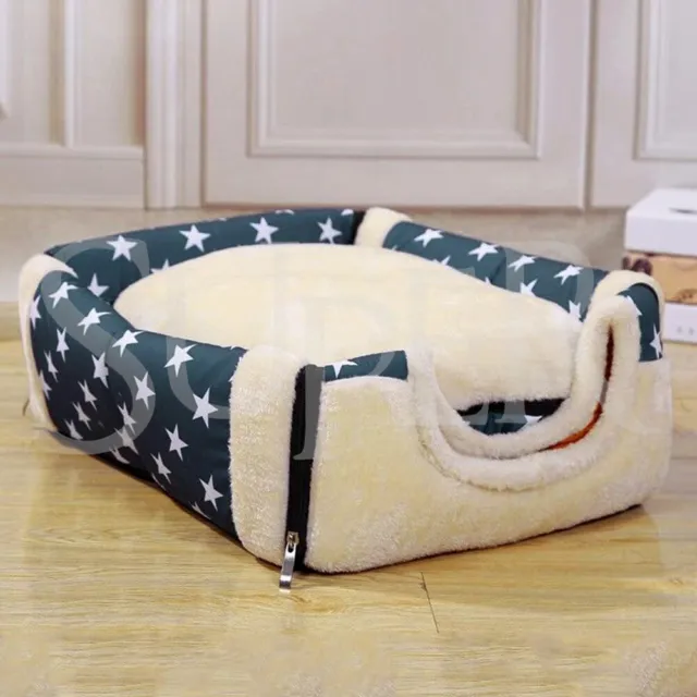 Pet Dog House Kennel Soft Igloo Beds Cave Cat Puppy Bed Doggy Warm Cushion Fold 3
