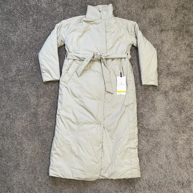 Lululemon Insulated Trench Coat Women's Jacket Coat Raw Linen Ivory Beige RWLI