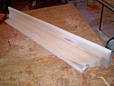 Solid Pine 78.5 Inch Wall Shelf/ Mantel With Crown  Mold Wrap, Hanging Hardware