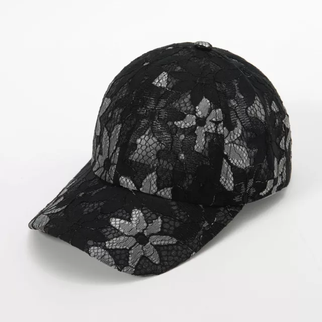 Women Breathable Lace Flower Mesh Baseball Caps Summer Diamond Butterfly Sun Hat