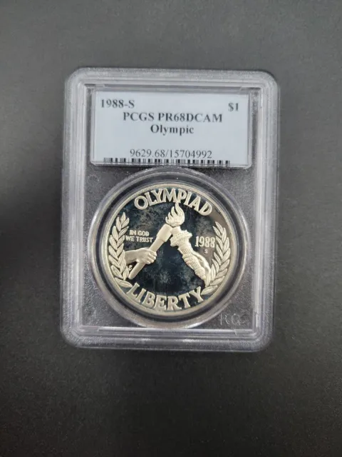 1988-S Proof  $1 Olympic Commemorative Silver Dollar - PCGS PR68DCAM