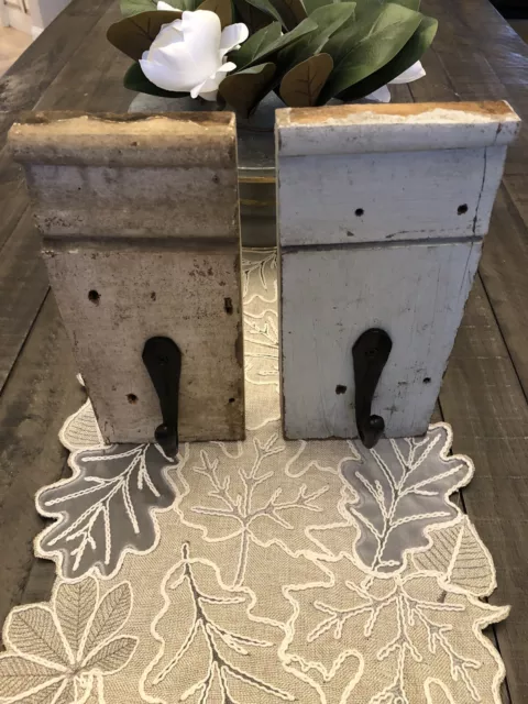 ARCHITECTURAL SALVAGE Door Plinth Block Wall Hanger With Hook