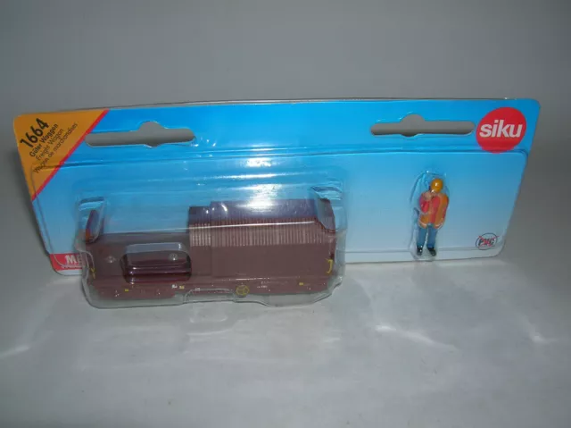 Siku Güter Waggon Freight Wagon & 1 Figur braun 1:32 Art. 1664 NEU+OVP