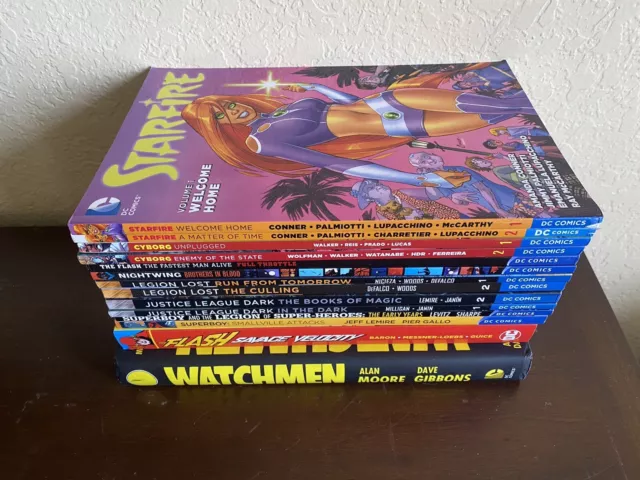 14 Superboy, Flash, Cyborg and more TPB LOT VF/NM DC COMICS COLLECTION PAPERBACK