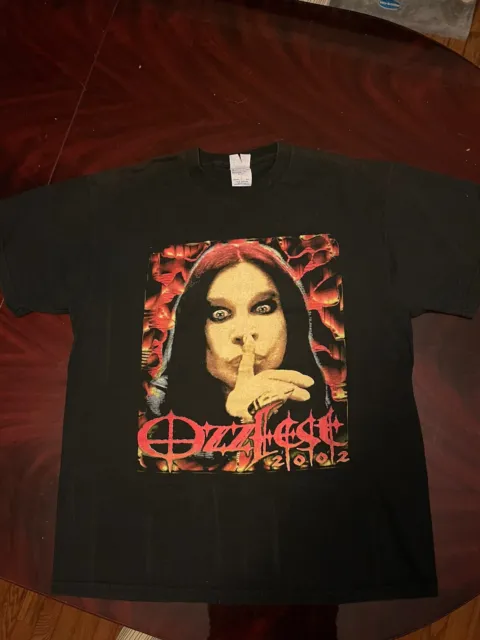 VTG Y2K 2002 OzzFest Concert Tour Metal Rock Band Shirt  Ozzy Osborn  Sotd  Rare