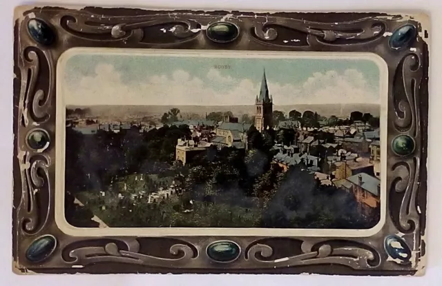 Old Postcard Rugby Framed Embossed Posted early 20th century  Warwickshire, RP