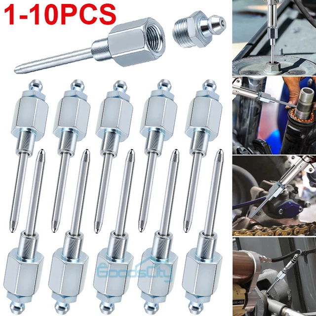 15 PCS GREASE Gun Injector Tip Needle Attachment Coupler Fittings Kit