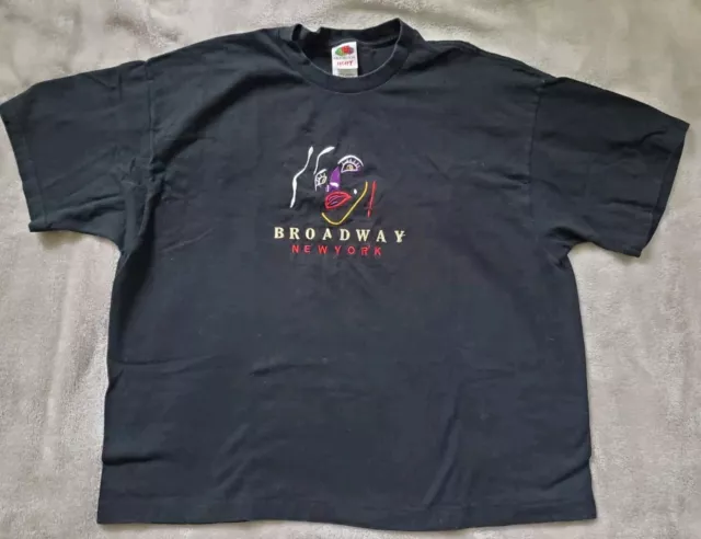 Vtg Broadway New York T Shirt XL Black