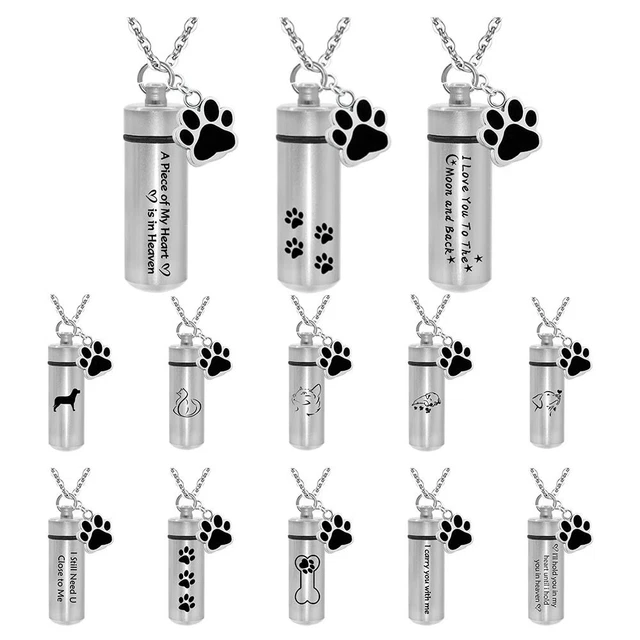 Dog Cat Pet Urn Cremation Necklace Jewellery Ashes Pendant Keepsake Memorial